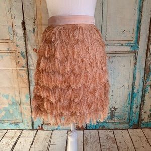 Fringe skirt blush pink